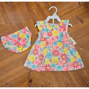 Baby Girls Carters Floral Dress & Bloomers Set 3M 100% Cotton